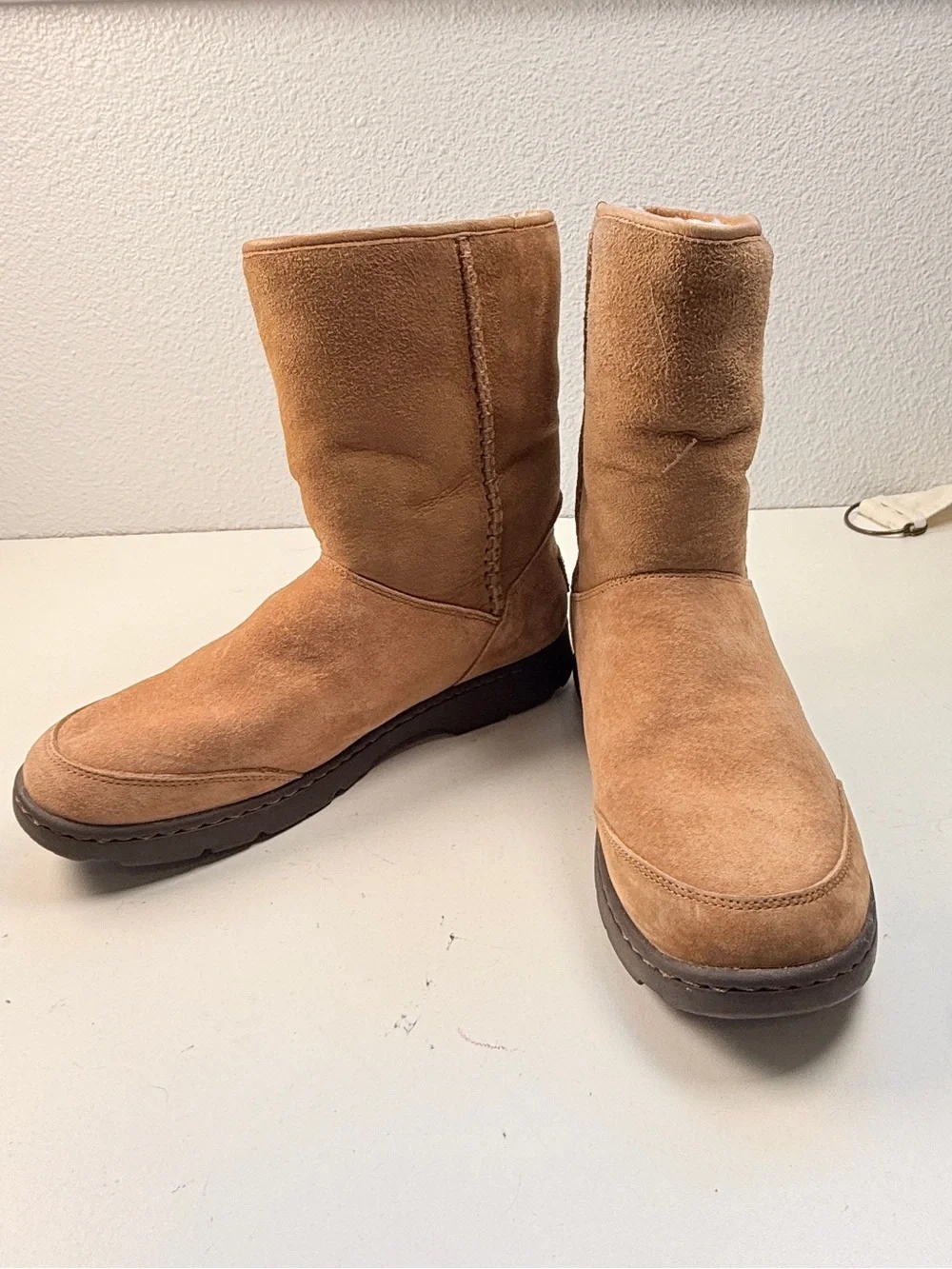 UGG Waterproof Sheepskin Boots Chestnut Suede Winter Snow Boots Womens US 8